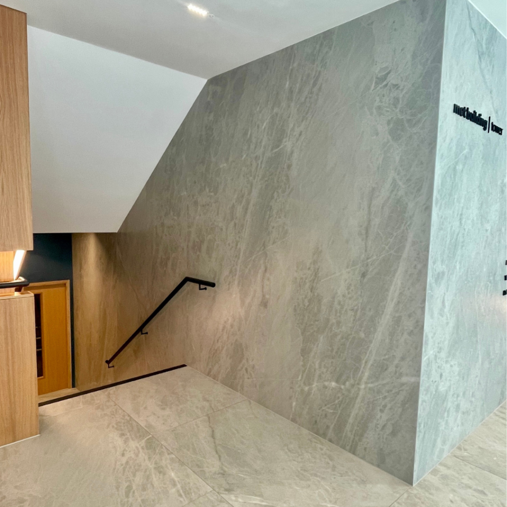 Met Building Office Block stairwell photograph spectrum stone and ceramic 