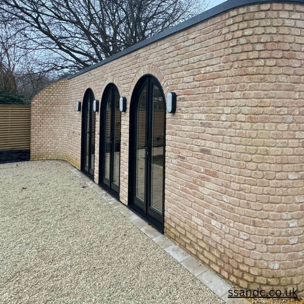 a private home salon in 
London weathered yellow brick slips